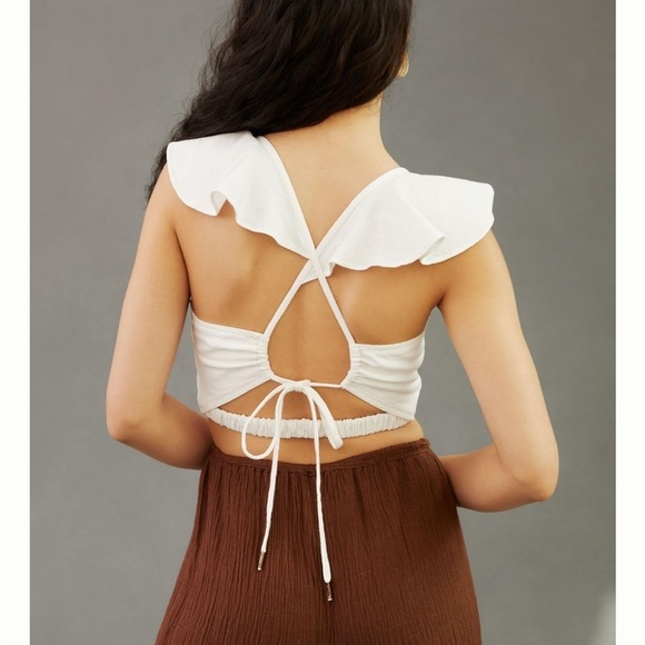 Pilcro Striped Ruffle Sleeve Button-Front Cami – Size Small NWT - Picture 14 of 14